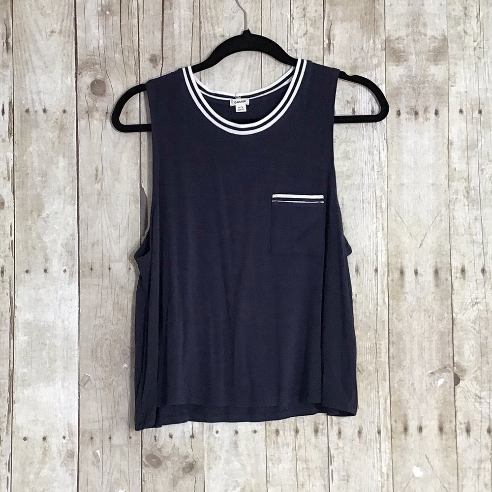 NWOT Garage Navy Pocket Tank Top